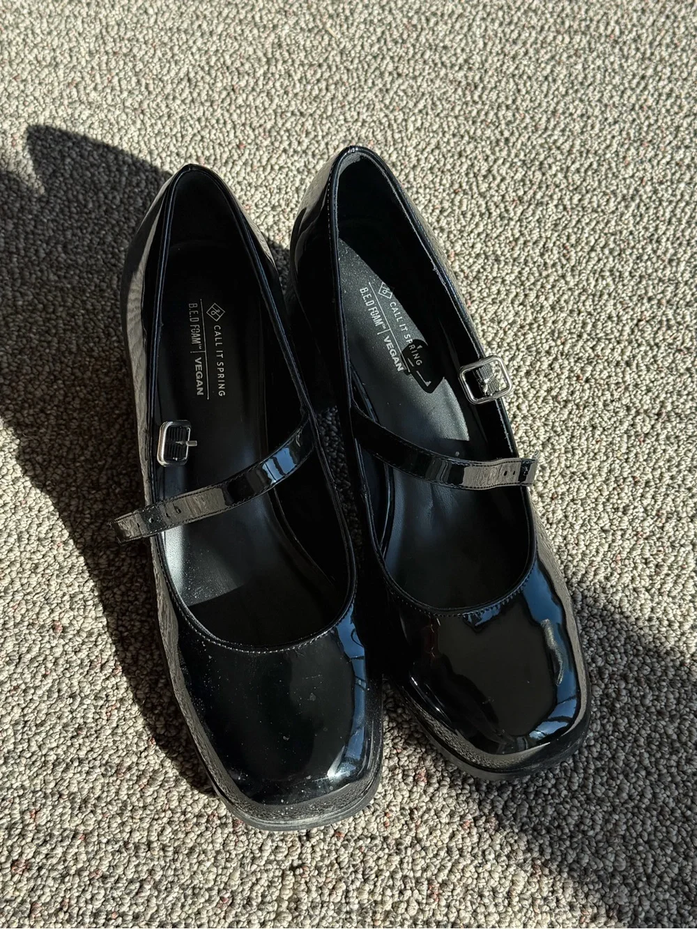 Call It Spring Black Patent Mary Jane Block Heels - Picture 2 of 3